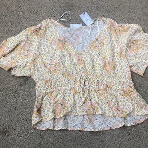 NWT peach floral top size 12